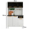 Cozinha de Aço Compacta Diamante 6 Portas 1 Gaveta Branco/Preto 818223 - Telasul - 4