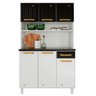 Cozinha de Aço Compacta Diamante 6 Portas 1 Gaveta Branco/Preto 818223 - Telasul - 2