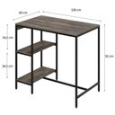 Ver imagem 5 de Mesa Bistrô 100x60x92cm C-02banquetas Tub Tucjbi1060.2b Carvalho Dark Est.preta Carvalho Dark - Est