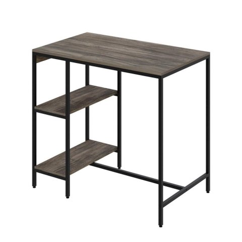 Mesa Bistrô 100x60x92cm C-02banquetas Tub Tucjbi1060.2b Carvalho Dark Est.preta Carvalho Dark - Est