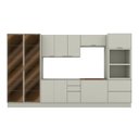 Ver imagem 2 de Cozinha Completa 7 Peças 100% MDF com Cristaleiras 2 Portas e Torre Quente 2 Fornos Fineze