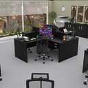 Ver imagem 4 de Estação de Trabalho com 4 Escrivaninhas em L Office