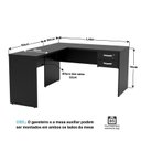 Ver imagem 3 de Estação de Trabalho com 4 Escrivaninhas em L Office Preto