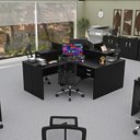 Ver imagem 4 de Estação de Trabalho com 4 Escrivaninhas em L Office Preto