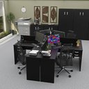 Ver imagem 5 de Estação de Trabalho com 4 Escrivaninhas em L Office Preto