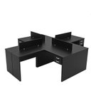 Ver imagem 2 de Estação de Trabalho com 4 Escrivaninhas em L Office Preto