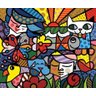Quadro Romero Britto Garden 90x90 cm - 1