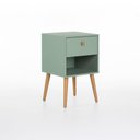 Ver imagem 2 de Mesa de Cabeceira Ivvie 1 Gaveta 1 Nicho 43 Cm X 40 Cm Verde Jade / Tauari