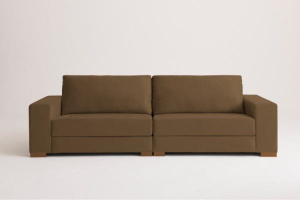 Sofá Fixo de Living / Escritório Modelo 2016 (2,42M) Marrom - 1