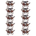 Ver imagem 1 de Kit 10 Jogos De Mesa Com 4 Cadeiras De Madeira Dobravel 60X60 - Imbuia - Marrom