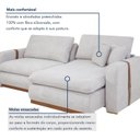 Ver imagem 6 de Sofá Cama Retrátil e Reclinável 3 Lugares Pés Madeira Maciça 230cm França Yescasa