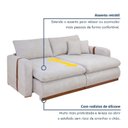 Ver imagem 4 de Sofá Cama Retrátil e Reclinável 3 Lugares Pés Madeira Maciça 230cm França Yescasa