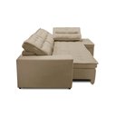 Ver imagem 4 de Sofá de Canto Retrátil e Reclinável com Molas Ld 3,00x2,00m Viviane Suede Bege