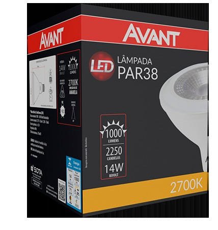 Kit 3 Lâmpada Par 38 LED 14W 2700K Branco Quente Bivolt Avant - 2