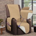 Ver imagem 4 de Capa Protetora de Poltrona 1 Lugar Impermeável Dupla Face: Cáqui e Palha