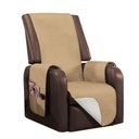 Ver imagem 1 de Capa Protetora de Poltrona 1 Lugar Impermeável Dupla Face: Cáqui e Palha