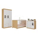 Ver imagem 2 de Quarto de Bebê Completo com Berço Americano 3 em 1 Teddy Multimóveis Mp4652 Madeirado/branco