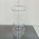 Ver imagem 5 de Potiche Decorativo de Vidro Transparente 33x14x14cm Tampa Enfeite Sala Mesa
