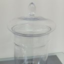 Ver mais imagens de Potiche Decorativo de Vidro Transparente 33x14x14cm Tampa Enfeite Sala Mesa