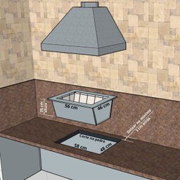 Braseiro de Bancada Duplo 50x40 com Manta Térmica Borda Inox - 6