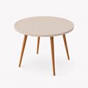 Ver imagem 1 de Mesa de Jantar Sofia 4 Lugares Redonda MDF Fendi Pés de Madeira Natural Marin Brasil