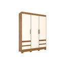 Ver imagem 5 de Guarda Roupa Solteiro 3 Portas e 4 Gavetas C/ Pés Briz Lema B55 Nature/off White - Henn