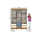 Ver imagem 3 de Guarda Roupa Solteiro 3 Portas e 4 Gavetas C/ Pés Briz Lema B55 Nature/off White - Henn