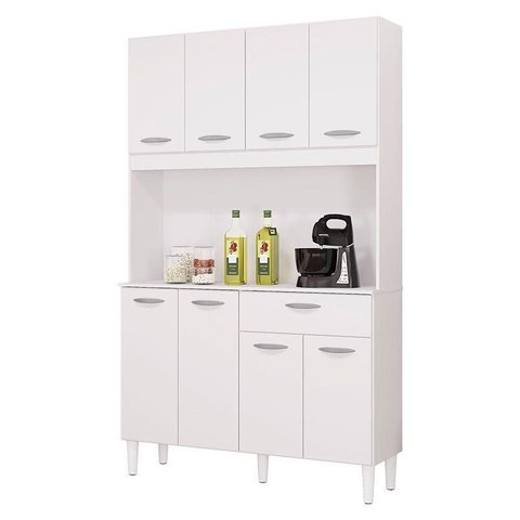 Cozinha Kit Cassia 8 Portas Branco - Poquema