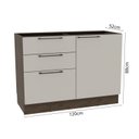 Ver imagem 3 de Balcão para Cozinha 3 Gavetas e 1 Porta 120cm sem Tampo Lisboa