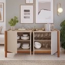 Ver imagem 6 de Buffet para Sala de Jantar 4 Portas Serena Bege/Cinamomo/Offwhite