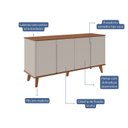 Ver imagem 4 de Buffet para Sala de Jantar 4 Portas Serena Bege/Cinamomo/Offwhite
