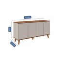 Ver imagem 5 de Buffet para Sala de Jantar 4 Portas Serena Bege/Cinamomo/Offwhite