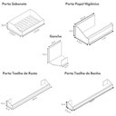 Ver imagem 3 de Kit Acessórios Para Banheiro Branco 5 Peças Master Slim DF