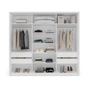 Ver imagem 3 de Guarda-roupa Casal Lisboa 3 Portas 4 Gavetas com Espelho Branco/cinza - Politorno