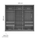 Ver imagem 4 de Guarda-roupa Casal Lisboa 3 Portas 4 Gavetas com Espelho Branco/cinza - Politorno