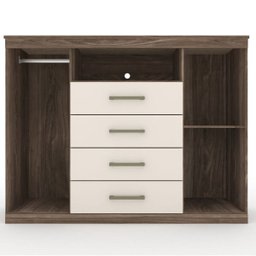 Guarda-Roupa Casal 8 Portas 6 Gavetas Liverpool e Cômoda Master 2 Portas e 4 Gavetas Santos Andira - 6