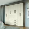Guarda-Roupa Casal 8 Portas 6 Gavetas Liverpool e Cômoda Master 2 Portas e 4 Gavetas Santos Andira - 4
