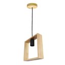 Ver imagem 5 de Lustre Pendente Rústico Formato Quadro em Madeira Canopla Regulável 1,20m para Teto Fio Pp Bocal Soq