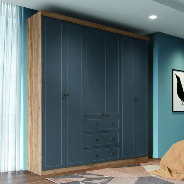 Guarda-Roupa Casal 6 Portas 3 Gavetas Lund Santos Andira - 1