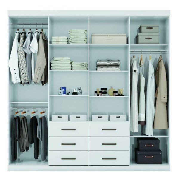 Guarda-Roupa Casal 8 Portas 6 Gavetas Liverpool Santos Andira - 3