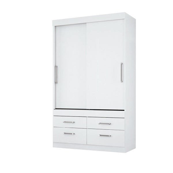Guarda-Roupa Solteiro Click 2 Portas e 4 Gavetas + Cômoda 1 Porta 4 Gavetas Santos Andira - 2