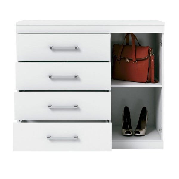 Guarda-Roupa Solteiro Click 2 Portas e 4 Gavetas + Cômoda 1 Porta 4 Gavetas Santos Andira - 5