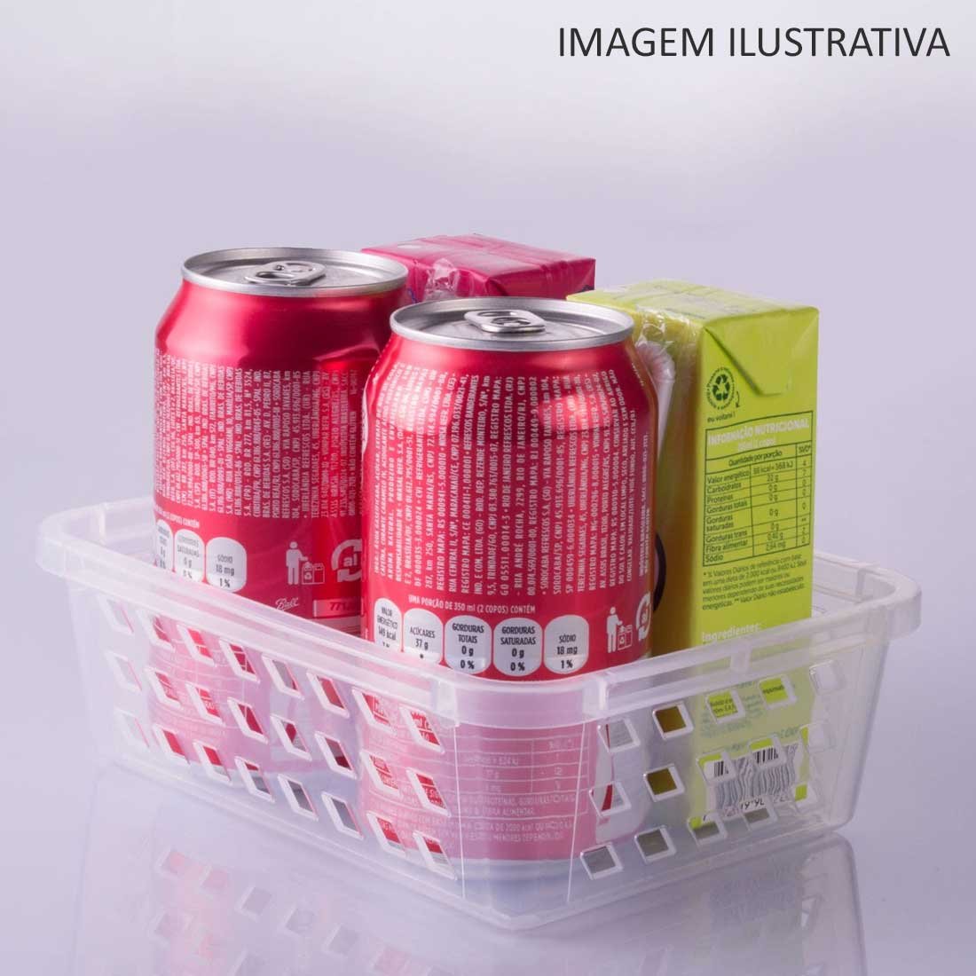 Conjunto com 6 cestinhas organizadoras 18,7cm Transparente - 3