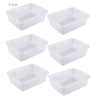 Conjunto com 6 cestinhas organizadoras 18,7cm Transparente - 1