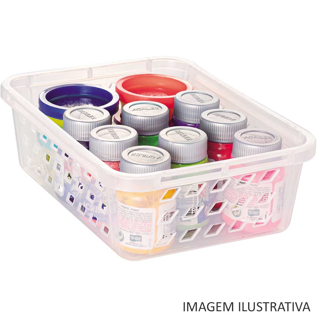 Conjunto com 6 cestinhas organizadoras 18,7cm Transparente - 4