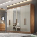Ver imagem 2 de Guarda Roupa 100% Mdf 6 Portas com Espelho Cumaru Fendi