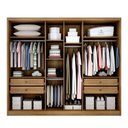 Ver imagem 4 de Guarda Roupa 100% Mdf 6 Portas com Espelho Cumaru Fendi
