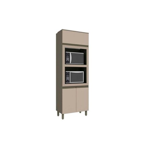 Torre Quente de Cozinha Paneleiro Connect C/2 Fornos e 3 Portas C/1basculante 71x220cm Duna/cristal