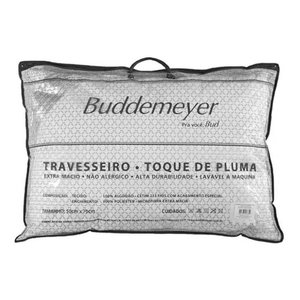 Travesseiro Buddemeyer Toque de Pluma tradicional 90cm x 50cm cor branco