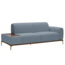 Ver imagem 1 de Sofá Molino 3 Lugares 210cm C/mesa Auxiliar Direito Pés Ouro.f Bouclé Azul Claro - Nexta Casa